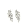 Boucles d'oreilles de mariée longues en argent style nature