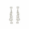 Elegant Long Sparkling Silver Bridal Cascading Earrings