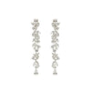 Long Classic and Elegant Silver Bridal Earrings