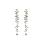 Long Classic and Elegant Silver Bridal Earrings