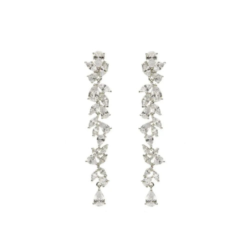 Pendientes Novia Plata Largos Clásicos y Elegantes