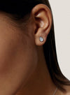 Petites boucles d'oreilles pendantes en argent brillant