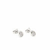 Small Shiny Silver Drop Motif Earrings 7.5 mm