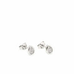 Small Shiny Silver Drop Motif Earrings 7.5 mm