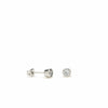 Small Silver Earrings Basic Circular Design with 5 mm Zirconia