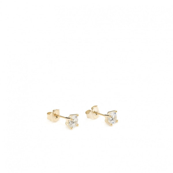 Petites boucles d'oreilles à motif géométrique avec zircone