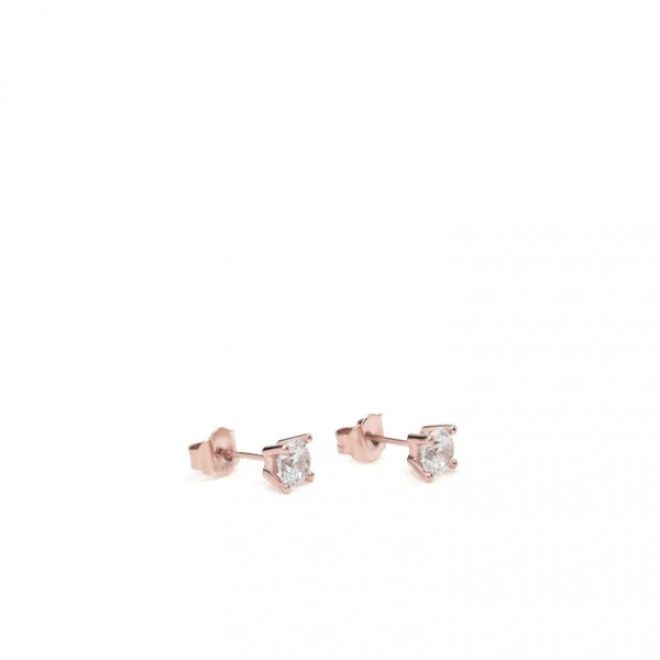 Small Earrings Geometric Design Pink Plating 6.3 mm