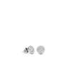 Small Silver Earrings with Shiny Circular Motif and Zirconia 9.5 mm