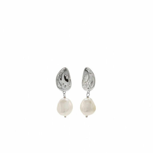 Irregular Liquid Design Pearl Dangle Earrings