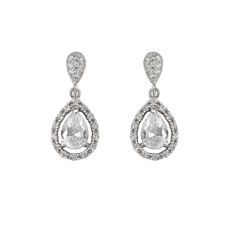 Petites boucles d'oreilles de mariée festives en argent avec motif floral