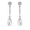 Long Oval Pearl Bridal Earrings