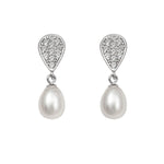 Petites boucles d'oreilles de mariée festives en argent avec motif floral