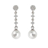 Short Round Pearl Bridal Earrings