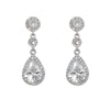 Small Festive Silver Bridal Earrings with Floral Design