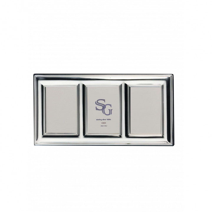 Cadre photo triple en argent sterling 925 