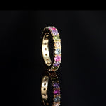 Wedding ring with multicolour zircons mm 4