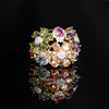 Bague Argent Fleurs Multicolores