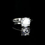 Solitaire 4 griffes 9 mm plaqué or 18 carats