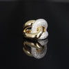 18k gold plated knot ring with zircons