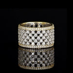 Band ring with white zirconia