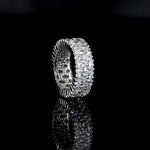 Bague maille avec zircons marquise et ronds