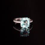 High quality emerald cut topaz solitaire