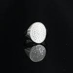 Chevalier oval pavé ring with white zircons