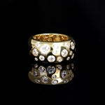 Bague maille basse bicolore