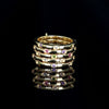 Multi ring with multicolor zircons plated in 18k gold