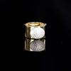 Chevalier ring with oval pavé mesh 18k gold plated