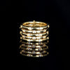 Anillo multi con circonitas blancas bañado en oro 18k