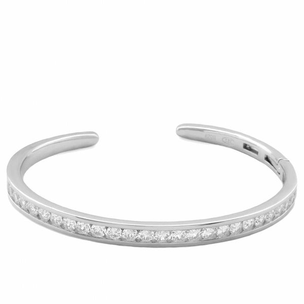 Fine Design Silver Slave Bracelet with Zirconia