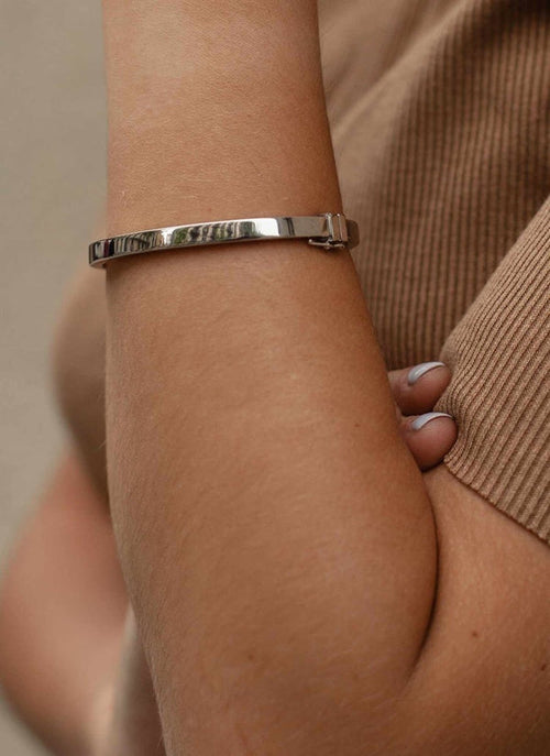 Smooth Silver Slave Bracelet Fine Design