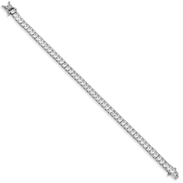 Rivière Silver Bracelet with Princess Cut Zirconia 4.5 mm