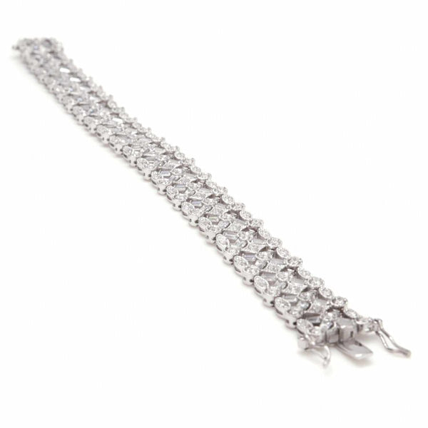 Shiny Silver Bracelets with White Zirconia in Different Sizes