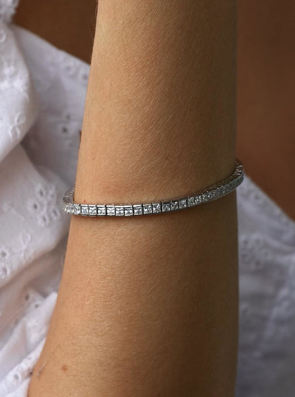 Bracelets Rivière Argent Zircone Blanc Brillant 3 mm