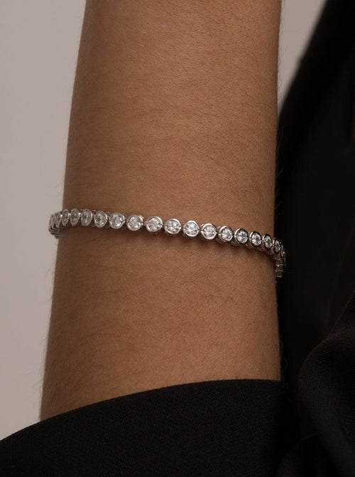 Bracelets Rivière en Argent avec Zircons Ronds 4 mm