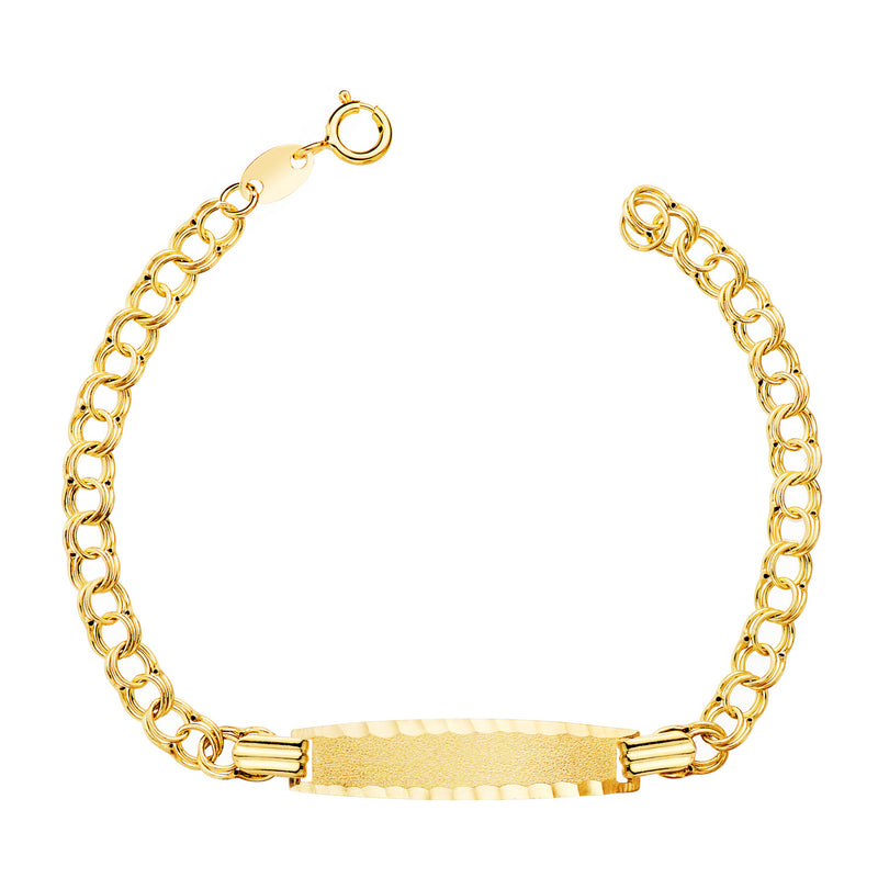 Bracelet en or jaune hongrois 18 carats 14,5 cm. Feuille sculptée : 26x6 mm