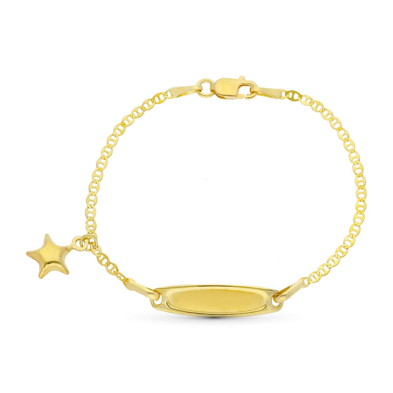 18K Yellow Gold Star Bangle 13 cm