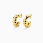 Gold Thick Braided Hoops