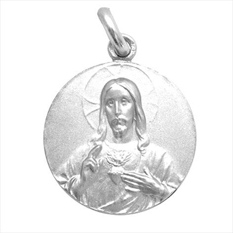 Médaille Sacré Coeur de Jésus argent 22 mm