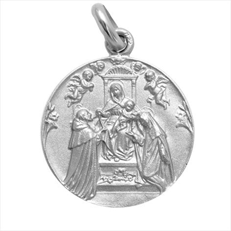 Virgin of the Rosary silver medal 22 mm