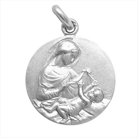 Médaille Vierge Mère argent 20 mm